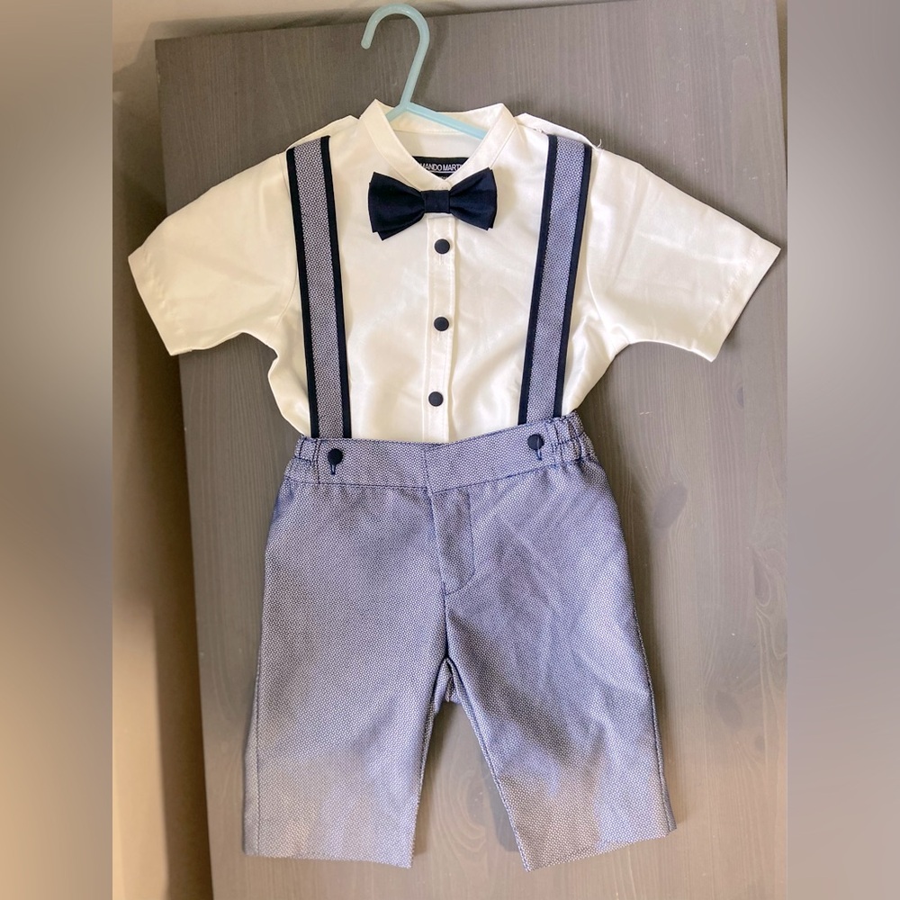Armando Martillo Toddler Boy Navy and Blue Dress Outfit Size 4